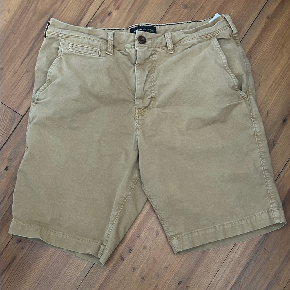 American Eagle Outfitters Men's Tan Flat Front Shorts